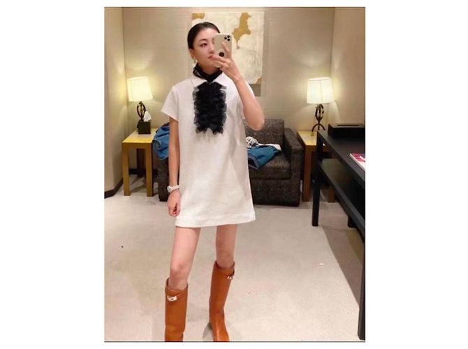 Chanel Baumwollkleid Mehrfarbig Größe 36 Mehrfarben - Ansicht 6