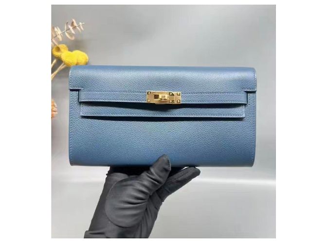 Borse Hermès Kelly To Go Blu - vista 2