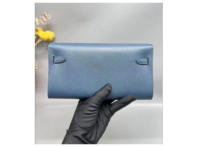 Borse Hermès Kelly To Go Blu - vista 5