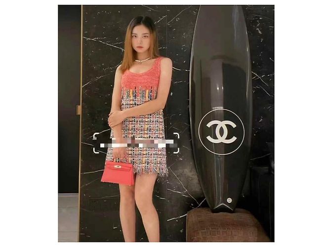 Chanel Kleid aus Baumwolle Mehrfarben - Ansicht 6