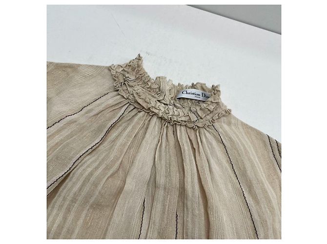 Autre Marque Dior Oberteil aus Leinen Beige Größe 36 - Ansicht 2