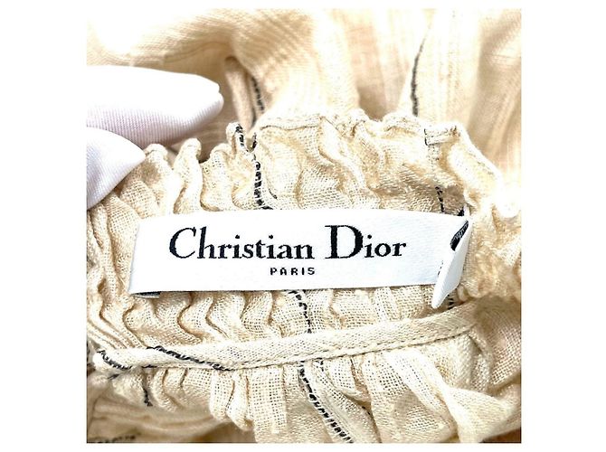 Autre Marque Dior Oberteil aus Leinen Beige Größe 36 - Ansicht 4