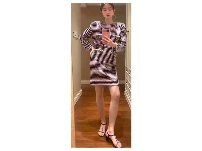 Vestido Chanel de tweed Multicolor - vista 8