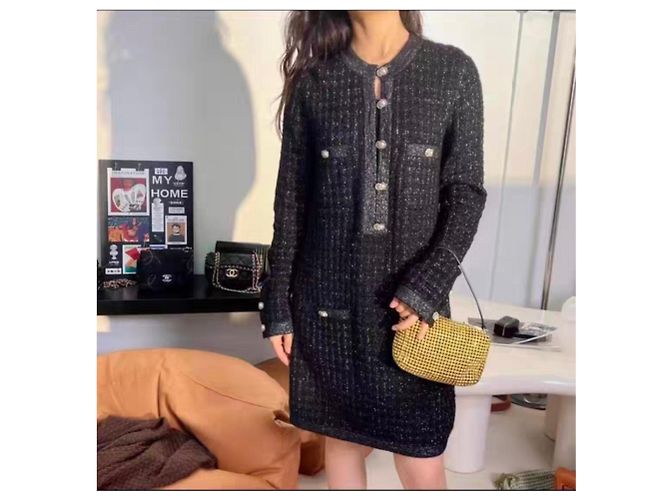Chanel Kleid aus Wolle Schwarz - Ansicht 2
