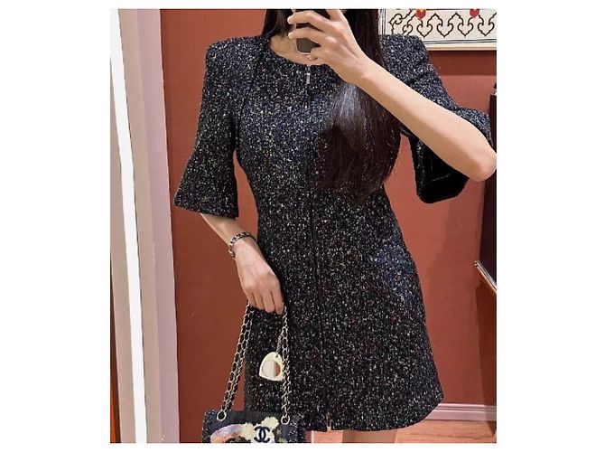 Chanel Kleid Polyester Mehrfarbig Größe 36 Mehrfarben - Ansicht 6