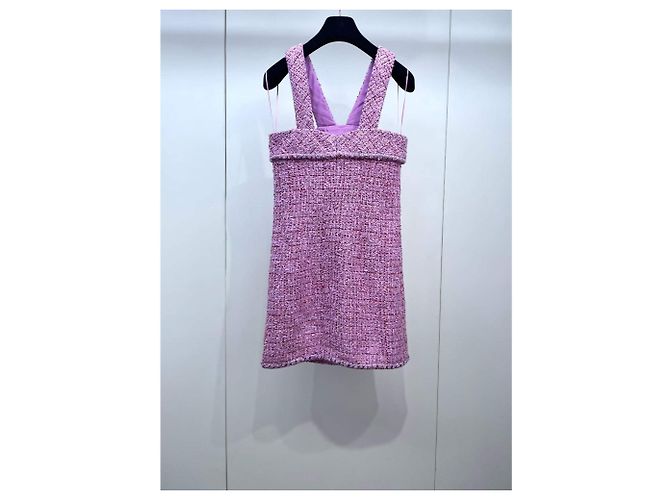 Chanel Kleid aus rosa Tweed Größe 34 Pink - Ansicht 2