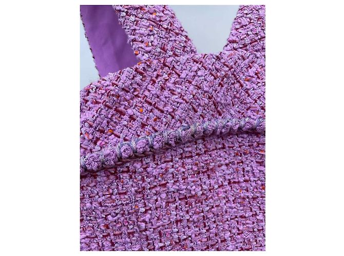 Chanel Kleid aus rosa Tweed Größe 34 Pink - Ansicht 4
