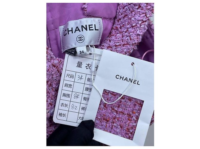 Chanel Kleid aus rosa Tweed Größe 34 Pink - Ansicht 8