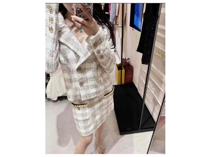 Chanel Tweed Rock Mehrfarbig Größe 38 Mehrfarben - Ansicht 8