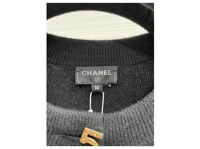 Chanel Strickwaren aus schwarzem Kaschmir - Ansicht 2