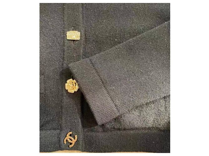 Chanel Strickwaren aus schwarzem Kaschmir - Ansicht 4