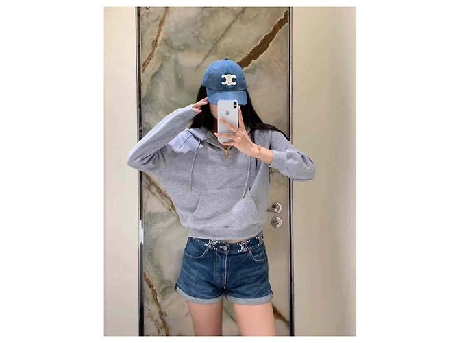 Pull en maille Céline gris en coton - vue 6