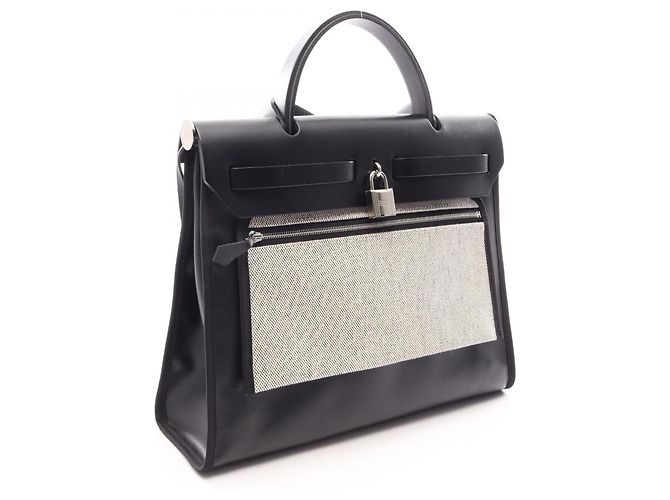 Hermès Hermes Herbag Zip PM Borsa a mano 2-Way Nero Beige - vista 2