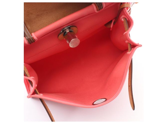 Hermès Herbag Zip PM 2-Way Handtasche Braun Pink - Ansicht 3