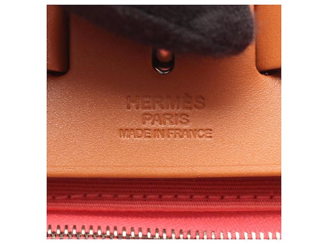 Hermès Herbag Zip PM 2-Way Handtasche Braun Pink - Ansicht 4