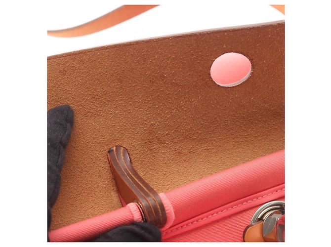 Hermès Herbag Zip PM 2-Way Handtasche Braun Pink - Ansicht 6