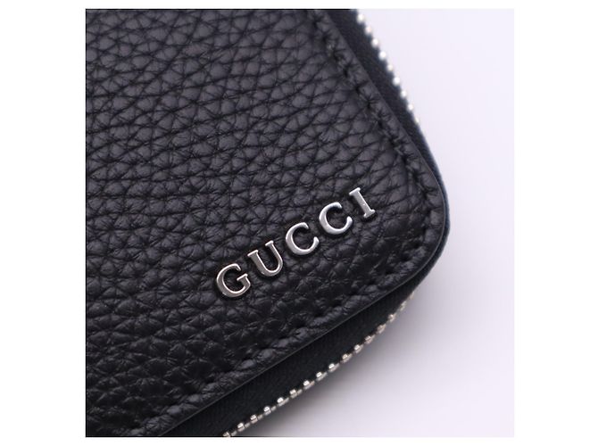 Portafoglio in pelle con zip e logo GUCCI Nero - vista 10