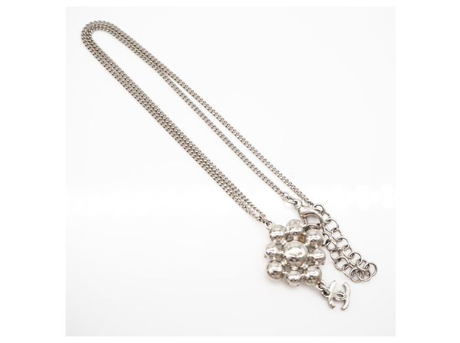 Colar Chanel Coco Mark com strass Prata Dourado - vista 3
