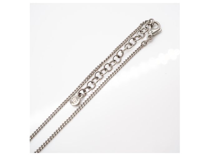 Colar Chanel Coco Mark com strass Prata Dourado - vista 5