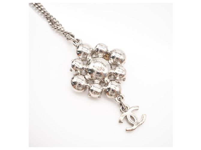 Colar Chanel Coco Mark com strass Prata Dourado - vista 7