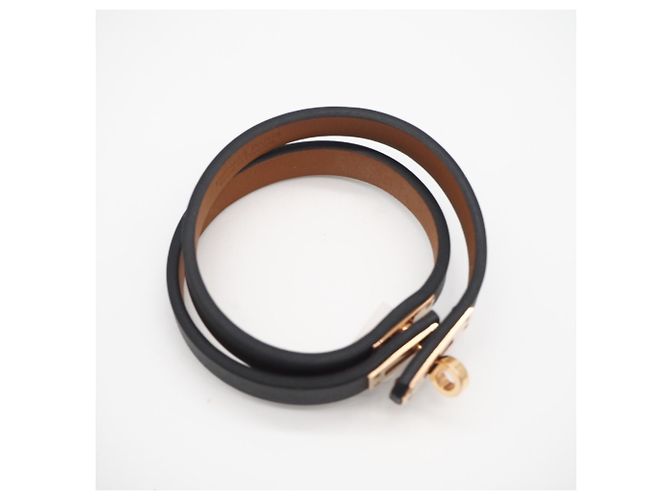 Hermès Pulsera HERMES Mini Kelly Negro Dorado - vista 7