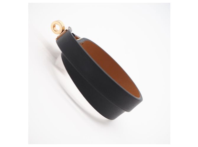 Hermès Pulsera HERMES Mini Kelly Negro Dorado - vista 9