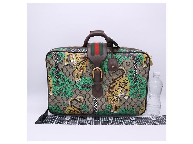 Borsa Boston Gucci GG Supreme Sherry Line Bengal Tiger Multicolore Beige - vista 3