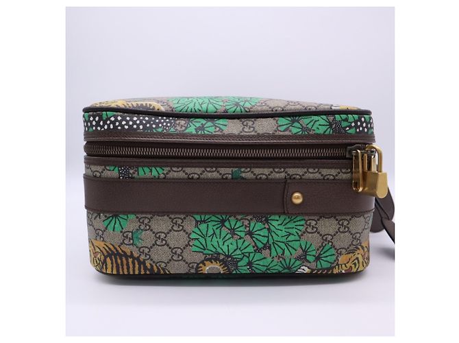 Borsa Boston Gucci GG Supreme Sherry Line Bengal Tiger Multicolore Beige - vista 6