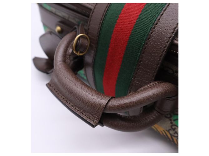 Borsa Boston Gucci GG Supreme Sherry Line Bengal Tiger Multicolore Beige - vista 9