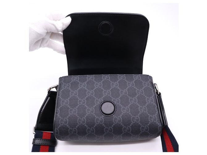Borsa a tracolla Gucci GG Supreme Marrone Nero - vista 13