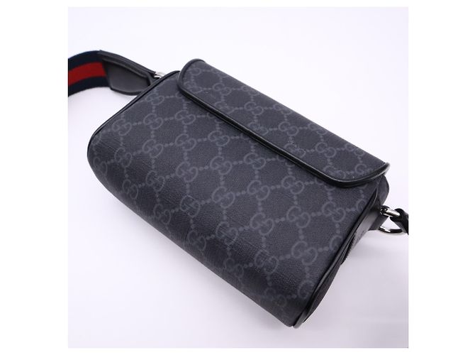 Borsa a tracolla Gucci GG Supreme Marrone Nero - vista 2