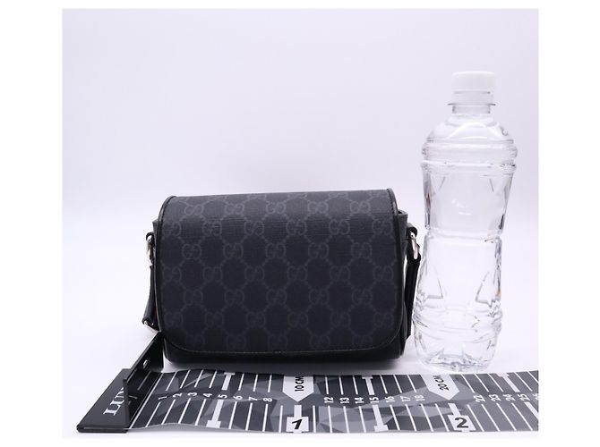 Borsa a tracolla Gucci GG Supreme Marrone Nero - vista 3