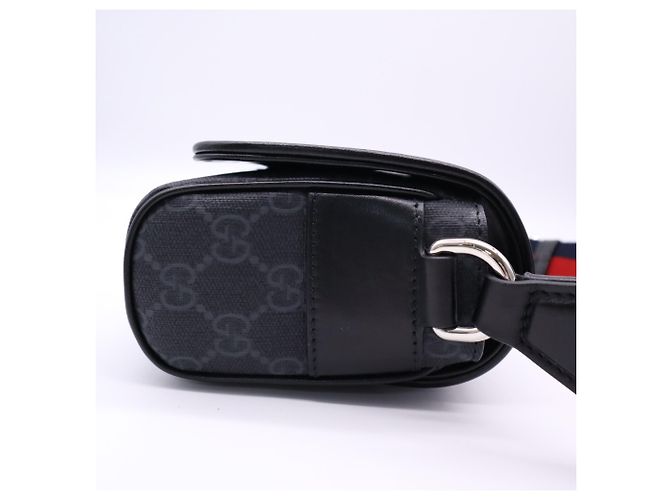 Borsa a tracolla Gucci GG Supreme Marrone Nero - vista 6