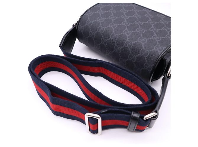 Borsa a tracolla Gucci GG Supreme Marrone Nero - vista 9