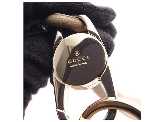 Borsa a tracolla Gucci in camoscio e pelle beige - vista 13