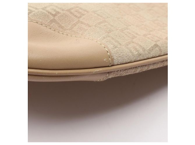 Borsa a tracolla Gucci in camoscio e pelle beige - vista 14