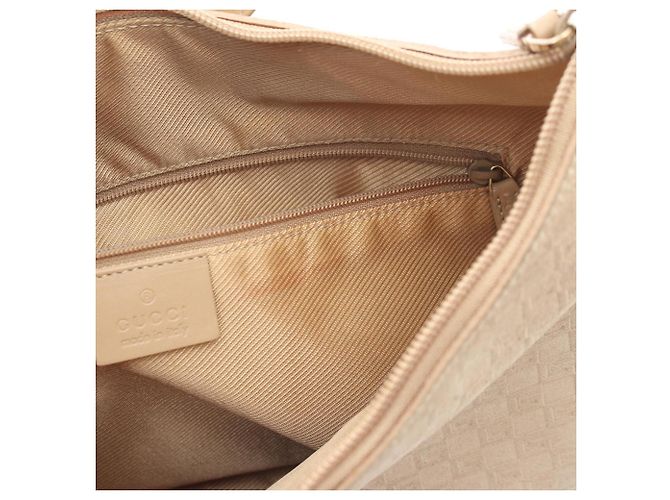Borsa a tracolla Gucci in camoscio e pelle beige - vista 5
