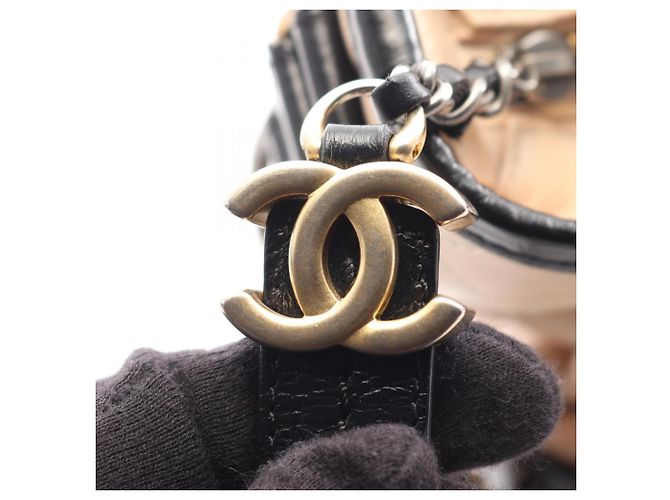 Borsa a tracolla Chanel Gabrielle de Large Hobo Nero Beige - vista 10