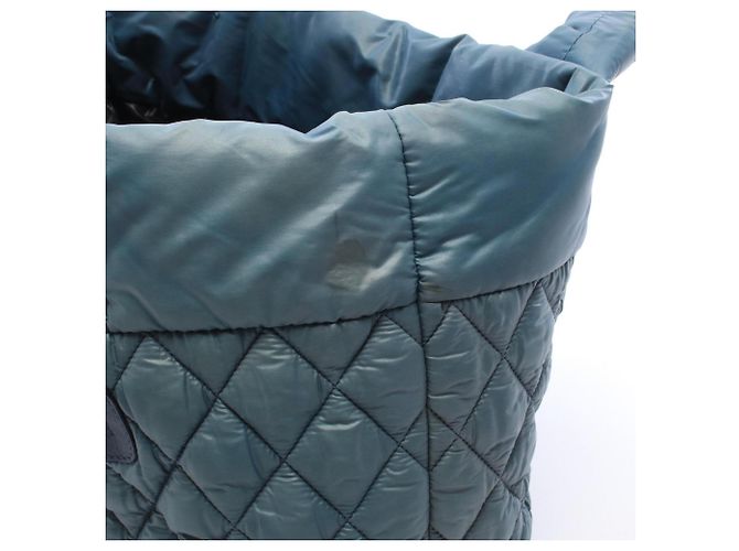 Borsa Tote Small Chanel Coco Cocoon Verde Blu navy - vista 10
