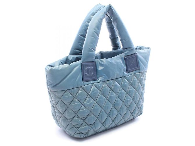 Borsa Tote Small Chanel Coco Cocoon Verde Blu navy - vista 2