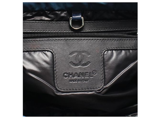 Borsa Tote Small Chanel Coco Cocoon Verde Blu navy - vista 4