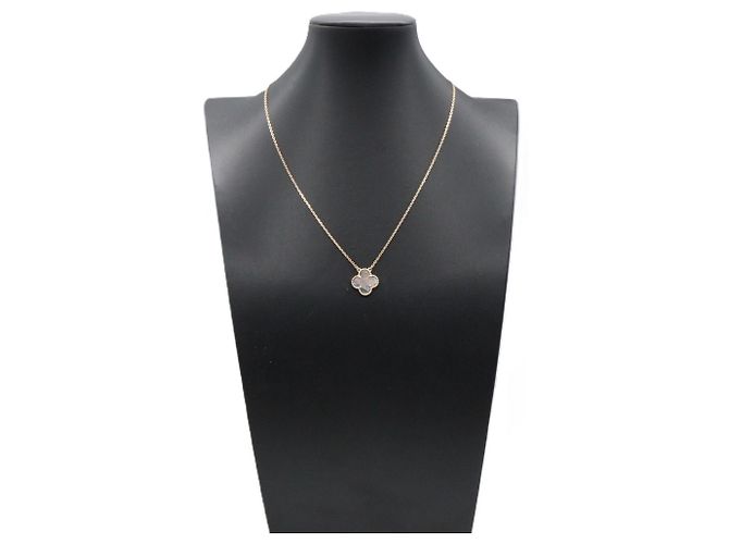 Collana Van Cleef & Arpels Vintage Alhambra in madreperla grigia Marrone D'oro - vista 6