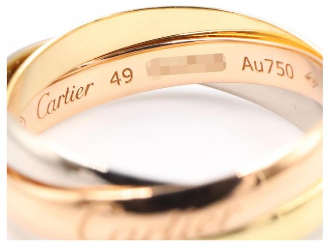 Anello Cartier Trinity in oro rosa bianco e giallo 18K D'oro - vista 3