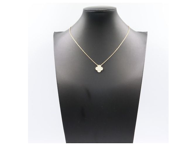 Collana Van Cleef & Arpels Vintage Alhambra in madreperla Bianco D'oro - vista 6