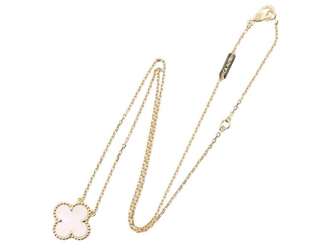 Collana Van Cleef & Arpels Vintage Alhambra in madreperla Bianco D'oro - vista 2