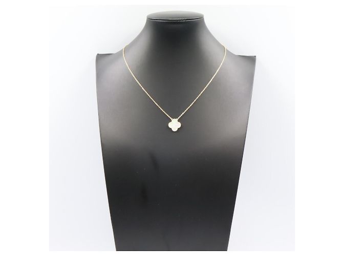 Collana Van Cleef & Arpels Vintage Alhambra in madreperla Bianco D'oro - vista 6