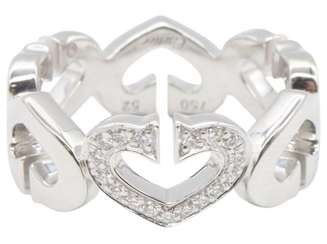 Anello Cartier C Heart Diamante Bianco - vista 2