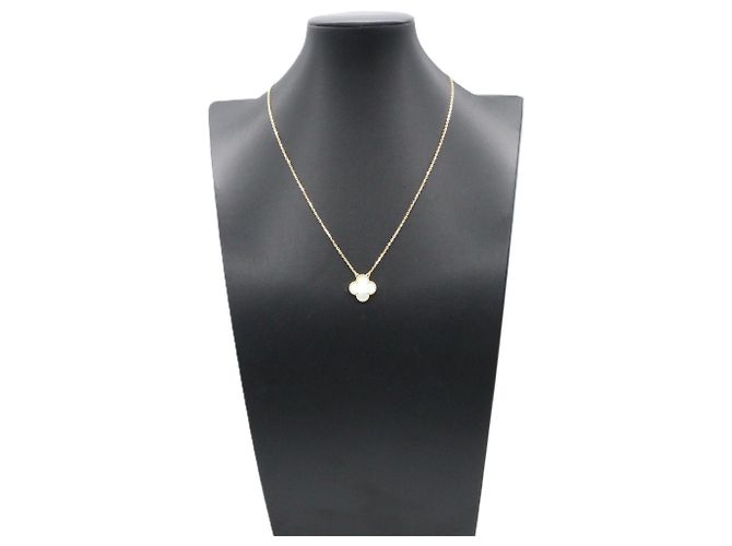 Collana Van Cleef & Arpels Vintage Alhambra in madreperla Bianco D'oro - vista 5