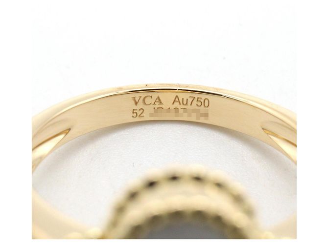 Anello Van Cleef & Arpels Vintage Alhambra Madreperla 1PD Bianco D'oro - vista 4