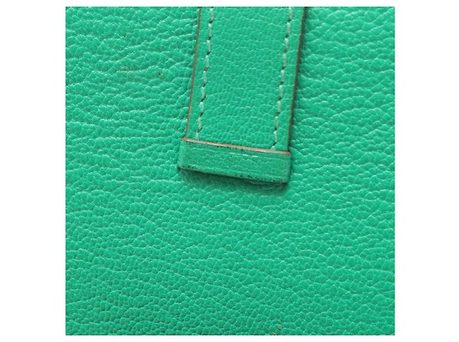 Hermès Portafoglio lungo bi-fold Hermes Bearn Soufflé Verde - vista 12